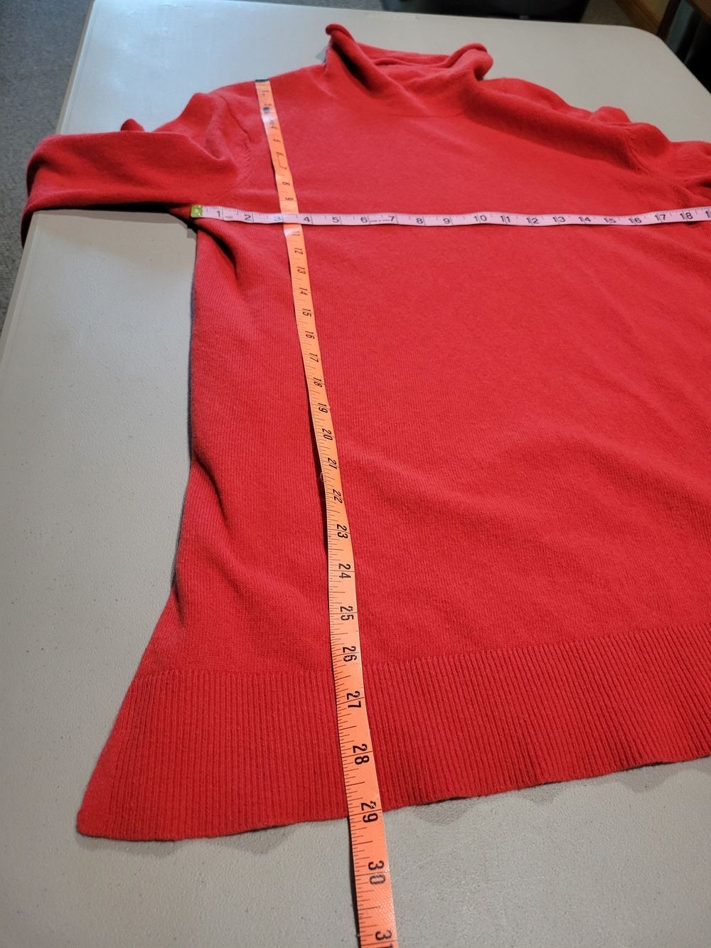 Ann Taylor Turtleneck Sweater Women LP Red Excellent Wool Blend Tunic 484962 - Picture 5 of 7